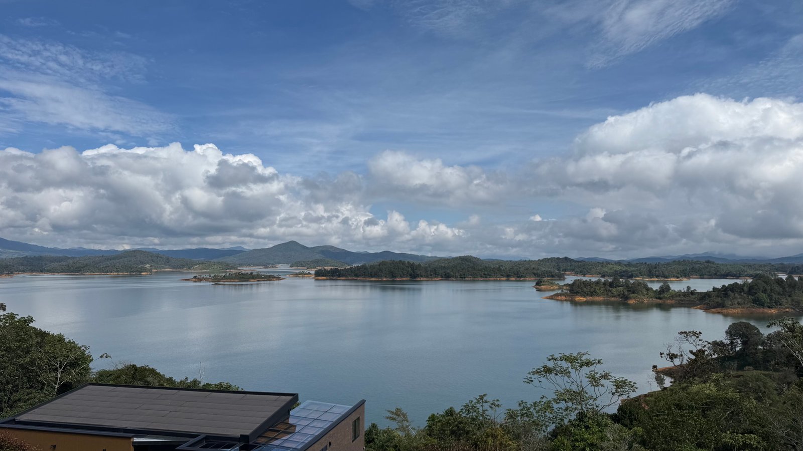 Guatape reservoir wide view Colombia