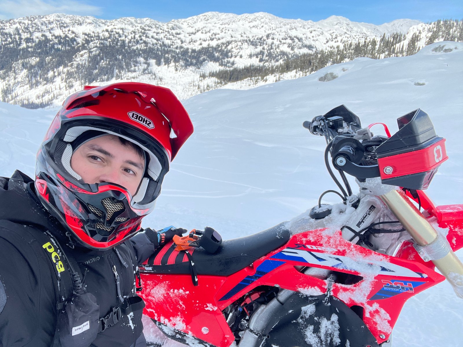 Rider snowbiking British Columbia Canada