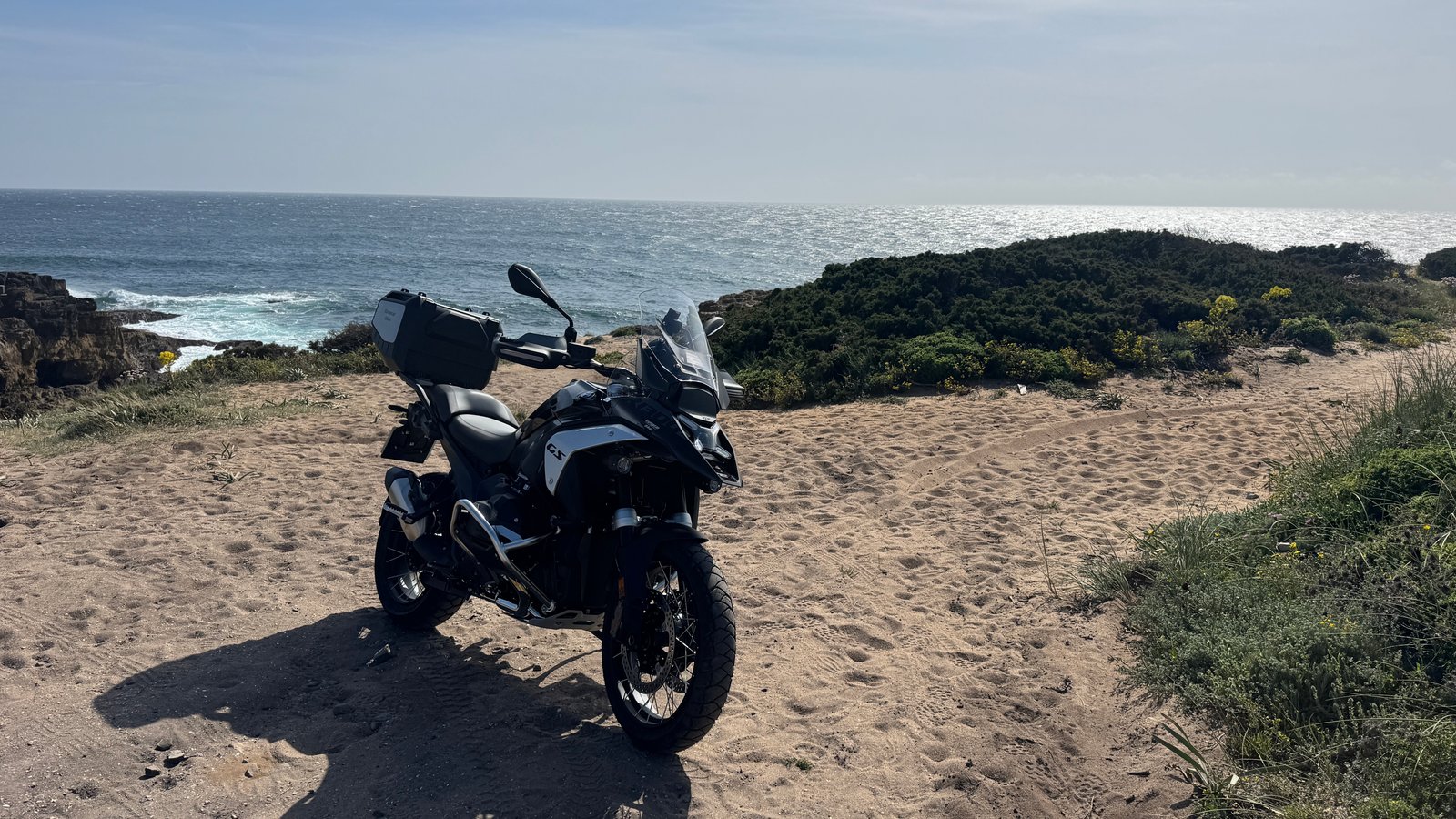 BMW GS Adventure bike coastal sand dune ocean