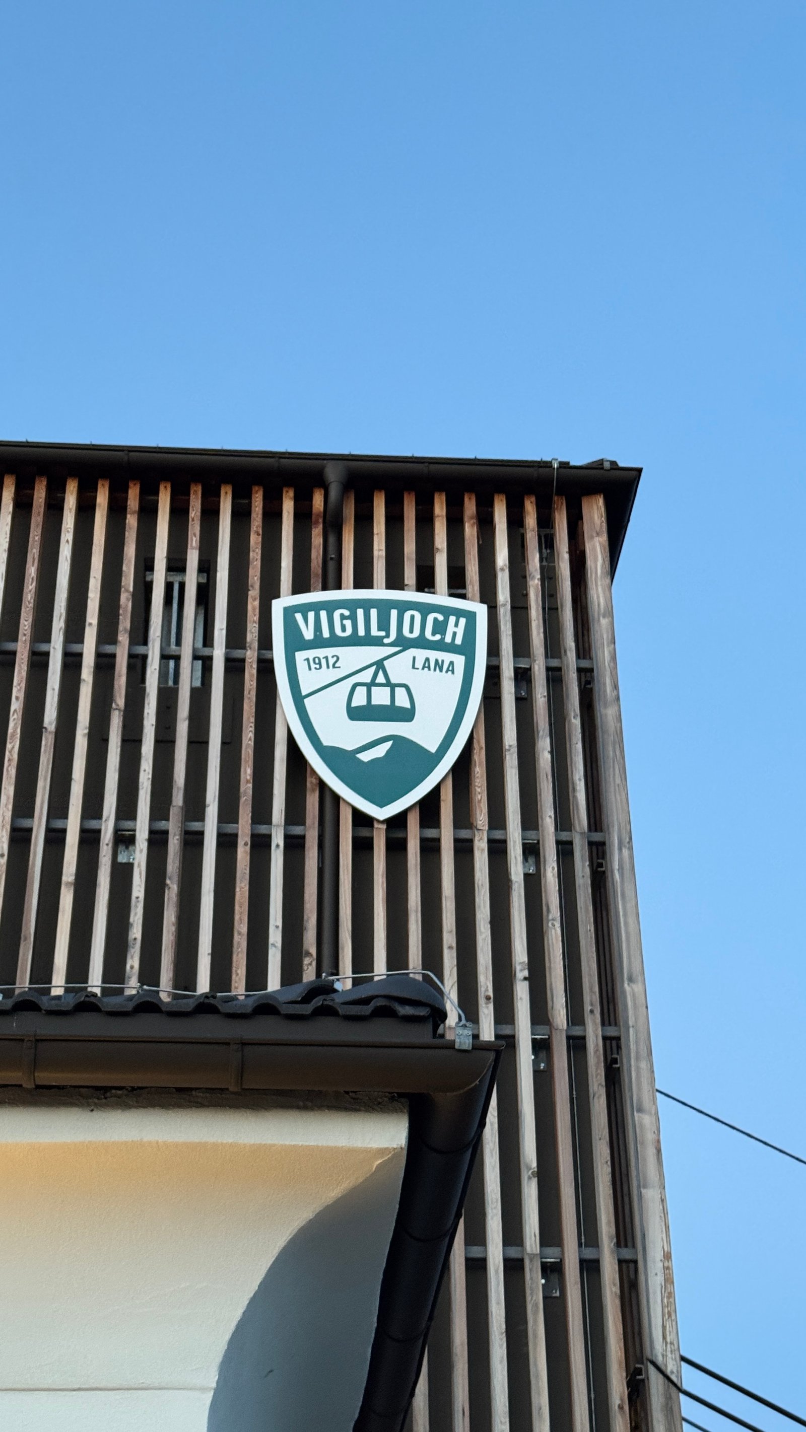 Vigiljoch 1912 Lana shield badge at the cable car station